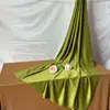 Casa de Chá Estilo Chinês com Texto em Pintura a Tinta, Cortinas de Gaze Poéticas, Preparo do Chá no Fogão, Linda Decoração de Tecido de Fundo Verde, Cortinas Penduradas, Tecido Pendurado no Teto