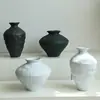 Vaso Cerâmico Estilo Silencioso Vaso de Cerâmica Grossa Arranjo de Flores Retrô Nostálgico Feito à Mão Decoração de Pousada Hotel Zen Novo Estilo Chinês