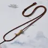 Corda de pingente de jade de algodão torcido à mão estilo Xizang, corrente de clavícula de âmbar, corda de thangka de jade Hetian, corda de colar trançada atacado