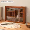 Caixa de Armazenamento de Chá para Casa e Restaurante à Prova de Poeira Suporte de Exibição de Canecas Antigas Armário de Armazenamento de Copos Vintage de Madeira Sólida para Desktop