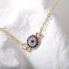 Moda simple popular nuevo social hipster Tobillera geométrica con incrustaciones de diamantes Ojo de diablo Joyería de Turquía Oriente Medio