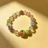 Pulseira de vidro com cinzas de incenso e folha de ouro, anel duplo, unissex, acessório cultural estilo chinês, atacado