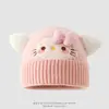 Gorro de Gato con Lazo de Dibujos Animados para Niños, Gorro de Felpa para Otoño e Invierno, Gorro de Orejera Lindo para Niños