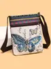 Bolso pequeño bandolera para mujer bolso de lona bolso tejido estilo chino lindo versátil bolso de hombro bolso para teléfono móvil bolso de hombro pequeño Miao