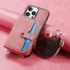 Adecuado para Apple 17Promax Carcasa Trasera para Teléfono con Billetera Multifuncional con Cremallera para Colgar en el Cuerpo Modelo 16E/15 con Ranura para Tarjetas
