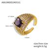 Estilo britânico Nova entrada Luxo Moda Material de cobre Jóias Micro-incrustado Super Flash Group Anel de diamante Celebridade da Internet Elegante Anel All-match