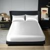 Sábana Bajera Ajustable de Satén Hielo Transfronteriza Color Sólido Protector de Colchón de Seda Fresca Cubierta de Cama Antideslizante Cubierta de Polvo Amazon
