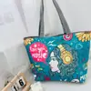 Bolso de Hombro Nuevo Estampado, Bolso de Lona para Mujer de Mano, Bolso Tote Estilo Coreano de Gran Capacidad, Bolso Artístico para Estudiante