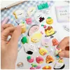 Shanle Lindas Mascotas 3D Pingüino Fantasma Cachorro Pegatinas de Burbujas Engrosadas Dibujos Animados de Animales para Niños Pegatinas 3D