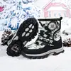 Botas de nieve para niños transfronterizas 2023, nuevas, con garra de hierro, antideslizantes, cálidas, acolchadas de algodón, zapatos grandes de algodón, botas impermeables de camuflaje