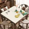 Nueva mesa de mahjong de cuero de diatomeas estilo chino, tapete absorbente de agua para ajedrez y cartas, mesa cuadrada de uso doméstico y mesa de ocho jugadores, tapete antideslizante