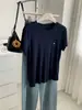 Camiseta tipo mascarilla suave y amigable con la piel de Lyocell Tencel para mujer, elegante y versátil, adelgazante, cuello redondo, hombros normales, mangas cortas, Verano 2026