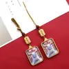 Pingente de Celular Pequeno Thangka Estilo Xizang, Cinco Anciãos Deus da Riqueza Amarelo Zhaliram Chaveiro de Celular Pingente de Bolsa