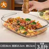 Nova forma de vidro borossilicato para assar, adequada para fornos domésticos, fornos de micro-ondas e para assar peixe e carne; travessa de assar resistente ao calor