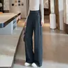 Calça Reta Plus Size Personalizada para Primavera e Outono com Fendas Laterais, Modelagem de Fábrica e Produção de Amostra, Atacado de Comércio Exterior Transfronteiriço