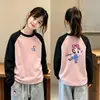 Camiseta interior térmica para niña con forro polar, autocalentable, nuevo estilo otoño/invierno, moderna, cuello redondo, cálida, top de manga larga con retazos para bebés