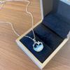 Collar de Cola de Pez Azul Claro Colorido para Mujer Serie Océano Dopamina Versátil Acero Titanio Cadena Clavícula Joyería Más Vendida de Amazon