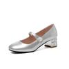 Nuevos Zapatos Individuales para Niñas con Suelas de Goma Suave, Adecuados para Niños Mayores, Zapatos de Princesa de Color Sólido con Hebilla, Zapatos de Cuero para Niñas