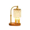 Lirio del Valle Lámpara de Cera Aromaterapia Lámpara de Mesita de Noche Vintage Francesa Pieza Decorativa para el Hogar Lámpara de Mesa con Fragancia sin Llama Madera Maciza