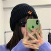 Gorro de punto estilo coreano vintage para otoño e invierno, con letras bordadas, combina con todo, de lana estilo hip hop, ideal para hombres y mujeres.