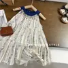 Vestido de Niña con Cuello Halter, Nuevo Estilo de Verano, Vestido Bohemio de Princesa para Niños, Vestido de Playa de Verano, Moda de Comercio Exterior