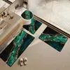 Juego de tres piezas para baño y WC Amazon transfronterizo, alfombrilla absorbente para suelo de baño, alfombrilla decorativa para WC de mármol de franela