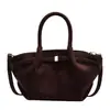 Bolsa grande fosca retrô Maillard para mulheres 2024 nova moda bolsa tote outono e inverno bolsa transversal texturizada