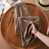 Pantalones de Lino de Gama Alta de Pierna Ancha para Mujeres Petites, Pantalones Cortos, Verano 2026 Delgados Cintura Elástica Caída Pantalones de Pierna Recta
