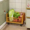 Estante para Sándwiches de Cocina Estante de Almacenamiento Multicapa Cesta de Verduras con Ruedas Carrito Multifuncional de Pie Cesta de Verduras