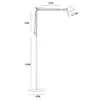 Lámpara de pie italiana de brazo largo articulado para sala de estar, junto al sofá, dormitorio, estudio, lámpara de lectura, tamaño pequeño, con pantalla de papel pergamino