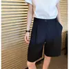 Figura en forma de pera Bi~ Pantalones Cortos de Traje para Mujer Verano Delgados Elegantes Ropa de Trabajo de Cintura Alta Rectos de Pierna Ancha de Longitud Media