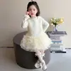 Conjunto de Saia Estilo Chanel Pequeno com Lantejoulas e Laço para Meninas Estilo Coreano Primavera/Outono Estilo 2026 Nova Moda Infantil Conjunto para Menininha