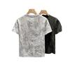 Camiseta Masculina de Manga Curta Marca Tendência Verão 2024 Nova Gola Redonda Slim Fit Estampada Tendência Meia Manga Camiseta Top de Alta Qualidade
