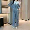 26 Conjunto de Pijama Cardigan Dulce de Imitación de Seda Estilo Coreano Espiga para Mujer de Primavera y Otoño Conjunto de Pijama Largo de Manga Larga para el Hogar