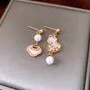 Novos Brincos Pingente de Cabacinha com Zircônia Inlaid Estilo Chinês, Brincos de Tarraxa Elegantes Versáteis Vintage com Design Único para Mulheres
