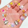 Acessórios de Urso Desenho Animado Colorido Resina Panda Decorações Fofas Acessórios Artesanais DIY Acessórios para Unhas