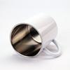 Suministro Transfronterizo de Vasos de Acero Inoxidable para Transferencia de Calor, Recubrimiento de Acero Inoxidable para Sublimación, Diseño Creativo Impreso en Blanco, Asa Blanca, 300ml