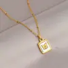 Collar Geométrico de Acero de Titanio en Forma de Herradura U para Mujer, Cadena para Clavícula de Diseño Sencillo de Nicho, Cadena Elegante y Versátil para Sudadera