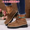 Comercio Exterior Transfronterizo Spot Primavera y Otoño Nuevos Europeos y Americanos Punta Redonda Talla Grande 7 Colores Boca Baja Zapatos Planos Delanteros con Cordones Mocasines para Mujer