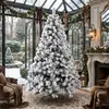 Árbol de Navidad Artificial de PVC Modelo Nuevo Transfronterizo Decoraciones Navideñas Adornos Grandes de Árbol de Navidad Flocado para Habitación de Hotel