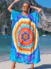 Camisa Protectora Solar de Playa Estampada de Rayón Europea y Americana al por Mayor, Vestido Sexy Holgado de Vacaciones, Cubre Traje de Baño Bikini