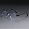 Gafas de Alta Gama con Aspecto Natural, Forma Ovalada, Gafas de Medio Marco Taizhou de Alta Calidad para Hombres y Mujeres, Elegantes y Adecuadas para la Miopía