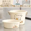 Cubo de Agua de Dibujos Animados, Cubo Grueso Portátil para Ropa para Dormitorios de Estudiantes, con Lavabo, Cubo Redondo Grande para el Hogar para Bañarse y Almacenamiento de Agua