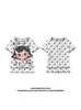 Camiseta Feminina Manga Curta com Estampa de Desenho Estilo Americano e Borda Franzida, Verão 2026, Slim Fit, Falso Duas Peças