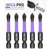 Kit de pontas de chave de fenda magnéticas fortes PH2 cruzadas antiderrapantes 50mm aço D1 alta durabilidade