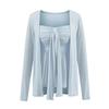 Conjunto de Dos Piezas de Tops para Mujer 2026 Principios de Otoño Nuevo Estilo Chica Popular Ajustado Puro Deseo Sexy Temperamento Top Tubo de Parte Superior Plana Camiseta de Manga Larga