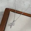 Corrente Elegante para Clavícula Banhada a Ouro Real com Zircônia Micro-incrustada Design de Nicho Feminino Colar de Laço Exquisito Simples Gargantilha