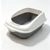 Caixa de areia para gatos semi-fechada, desodorizante, feita de material PP, design com tampa basculante, vaso sanitário anti-respingo para gatos, suprimentos extras grandes para animais de estimação do fabricante
