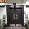 Entrada Villa Yushangfang Puerta de Cobre Doble Apertura Puerta de Cristal Antirrobo Puerta de Entrada Acero Inoxidable Antiguo Puerta de Cobre Real Venta al por Mayor