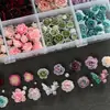 Accesorios de Arte para Uñas para Niñas Versátiles de Perla Rosa de Gran Venta de 12 Piezas, Decoraciones Mixtas de Camelia Degradada para Uñas